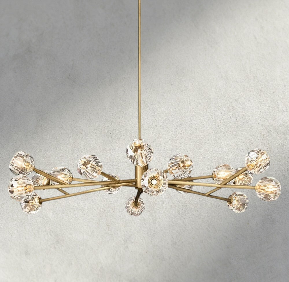 60" / Clear / Brass Boule De Cristal Round Chandelier 24", 36", 48", 60", 72"