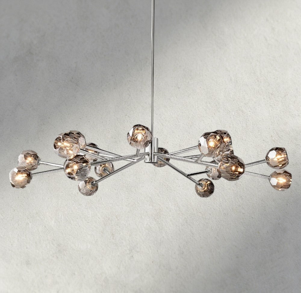 60" / Smoke / Nickle Boule De Cristal Round Chandelier 24", 36", 48", 60", 72"