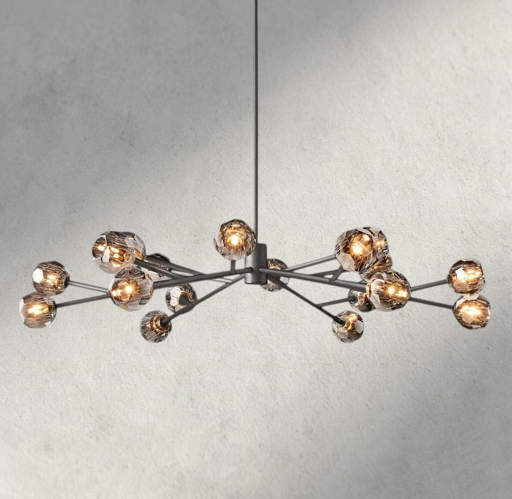 60" / Smoke / Bronze Boule De Cristal Round Chandelier 24", 36", 48", 60", 72"