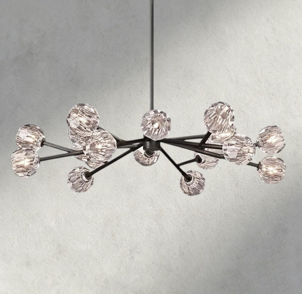 48" / Clear / Bronze Boule De Cristal Round Chandelier 24", 36", 48", 60", 72"