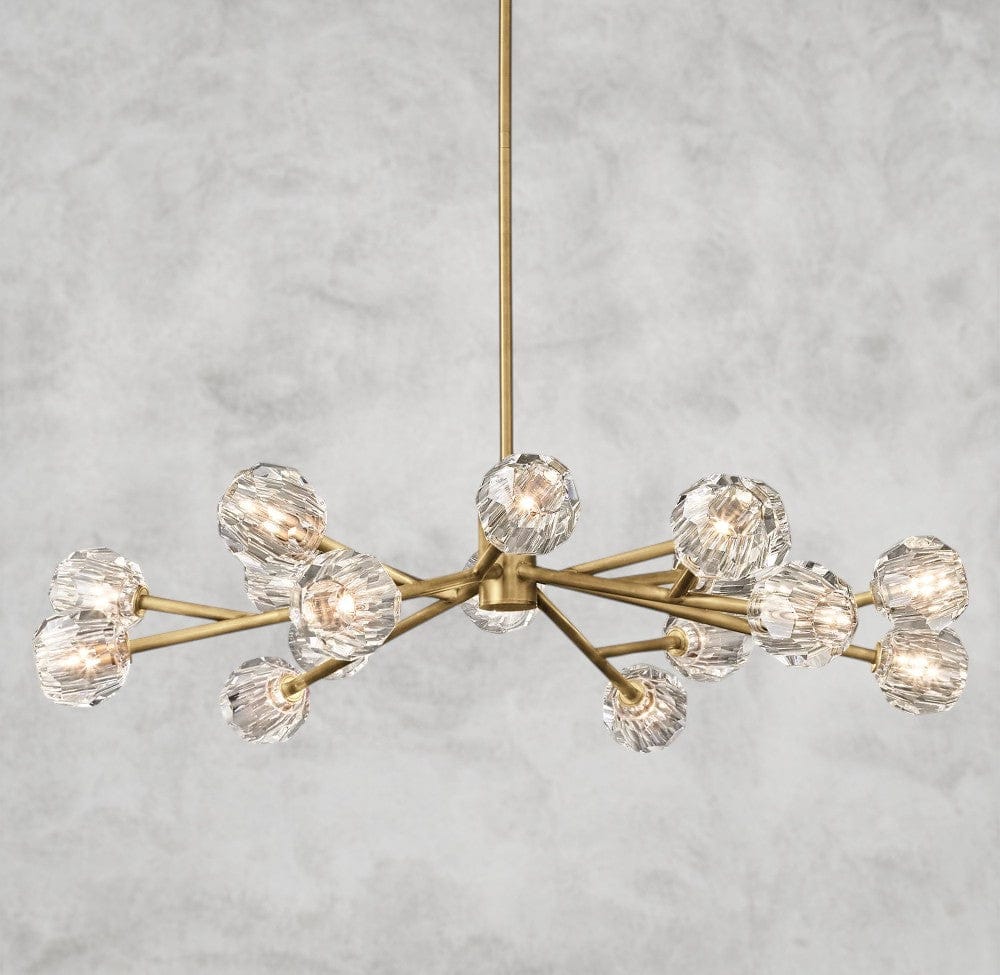 48" / Clear / Brass Boule De Cristal Round Chandelier 24", 36", 48", 60", 72"