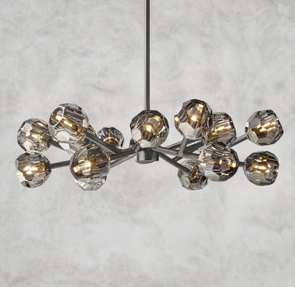 36" / Smoke / Bronze Boule De Cristal Round Chandelier 24", 36", 48", 60", 72"