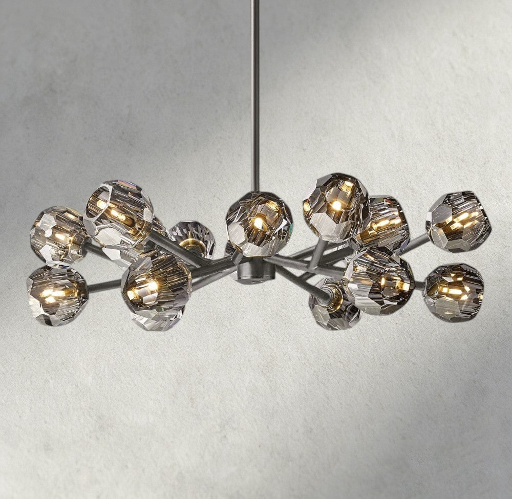 36" / Smoke / Bronze Boule De Cristal Round Chandelier 24", 36", 48", 60", 72"