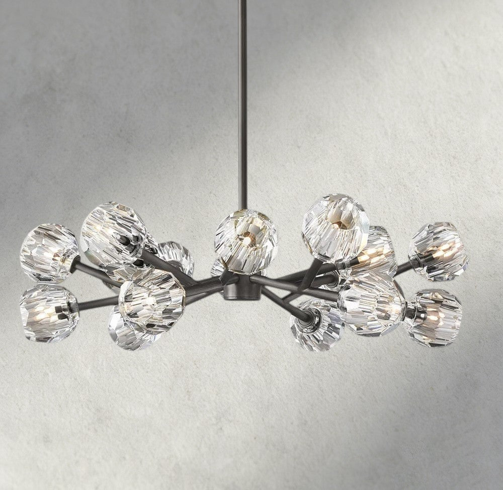 36" / Clear / Bronze Boule De Cristal Round Chandelier 24", 36", 48", 60", 72"