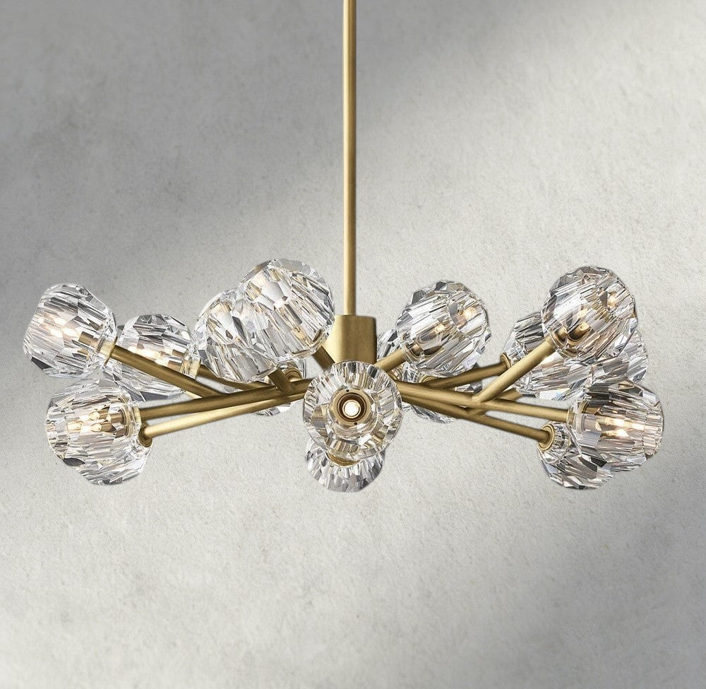 36" / Clear / Brass Boule De Cristal Round Chandelier 24", 36", 48", 60", 72"