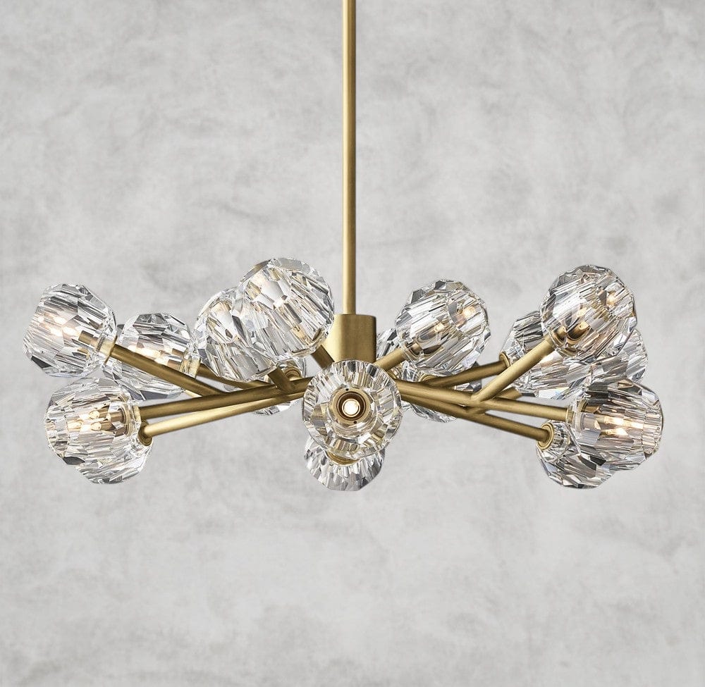 36" / Clear / Brass Boule De Cristal Round Chandelier 24", 36", 48", 60", 72"