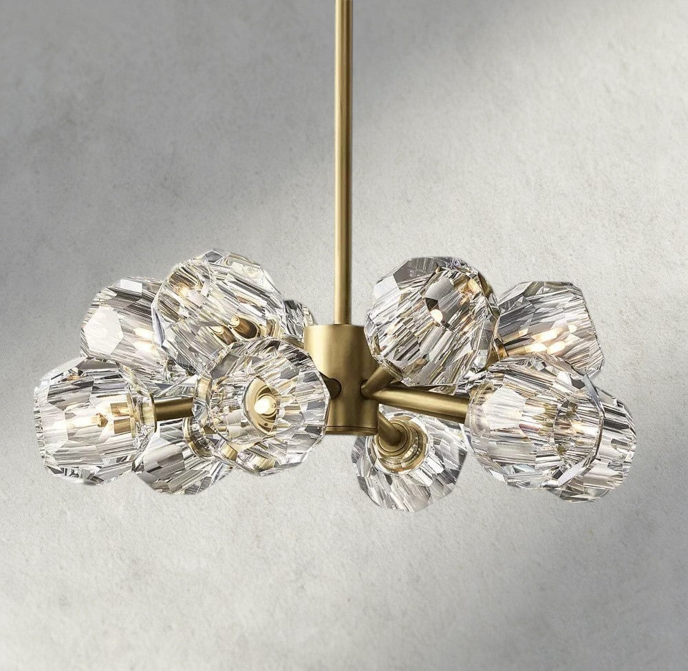 24" / Clear / Brass Boule De Cristal Round Chandelier 24", 36", 48", 60", 72"