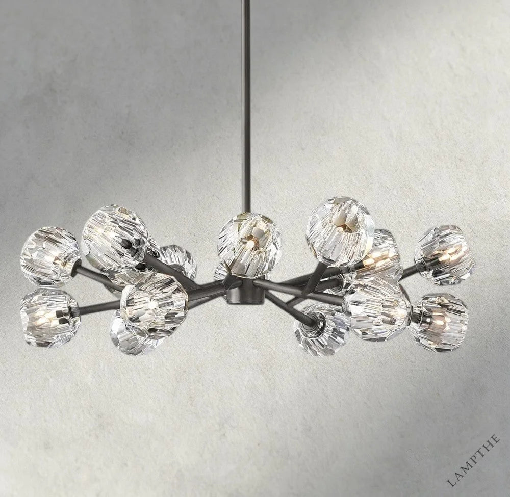 36" / Clear / Bronze Boule De Cristal Round Chandelier 24", 36", 48", 60", 72"