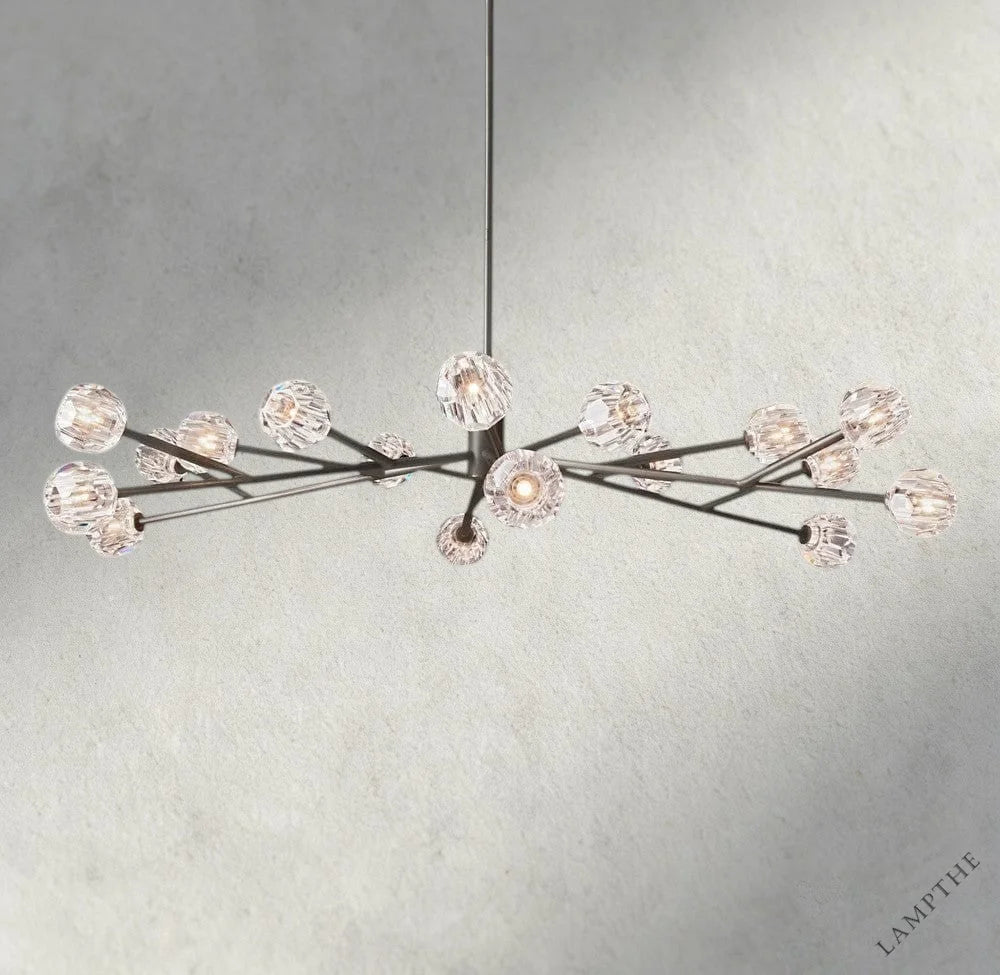 72" / Clear / Bronze Boule De Cristal Round Chandelier 24", 36", 48", 60", 72"