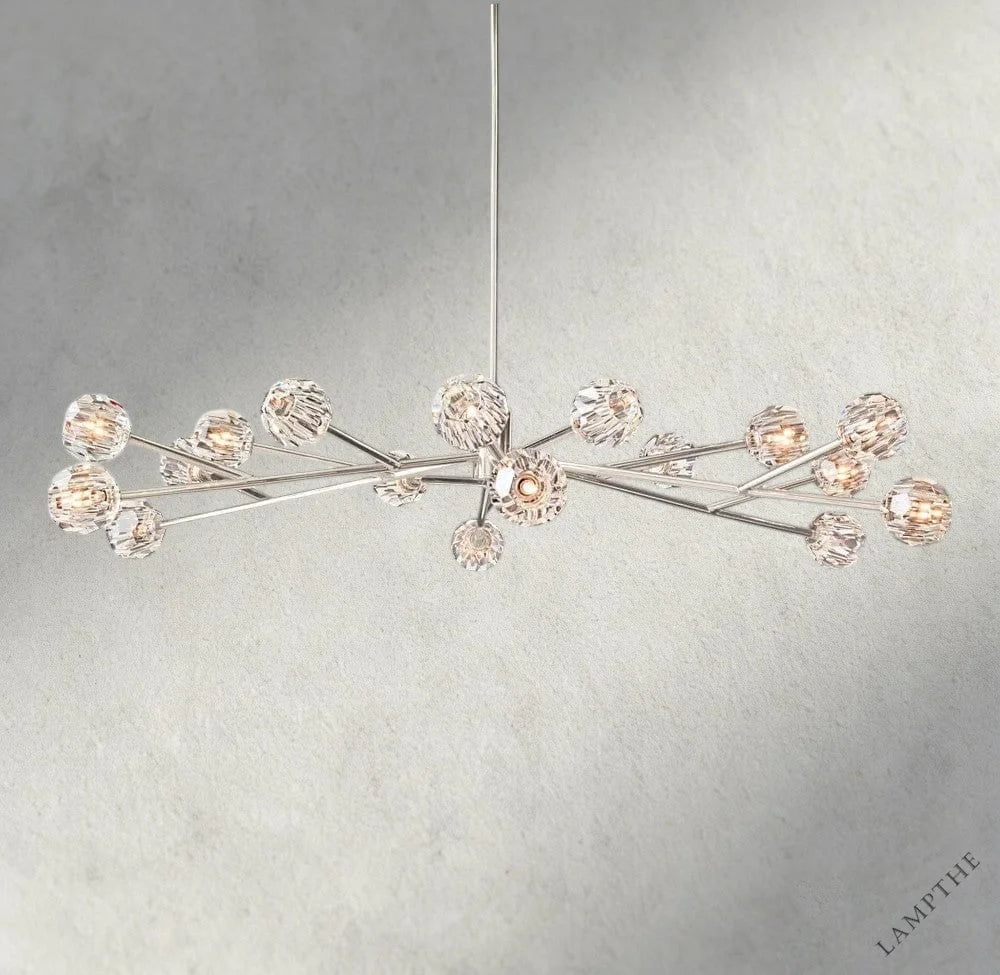 72" / Clear / Nickle Boule De Cristal Round Chandelier 24", 36", 48", 60", 72"