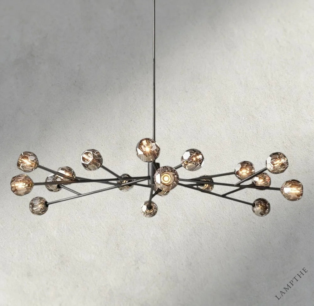 72" / Smoke / Bronze Boule De Cristal Round Chandelier 24", 36", 48", 60", 72"