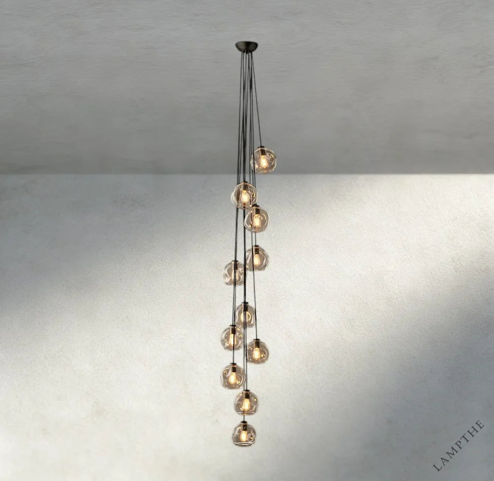 Bubble Clear Glass Cascade Pendant