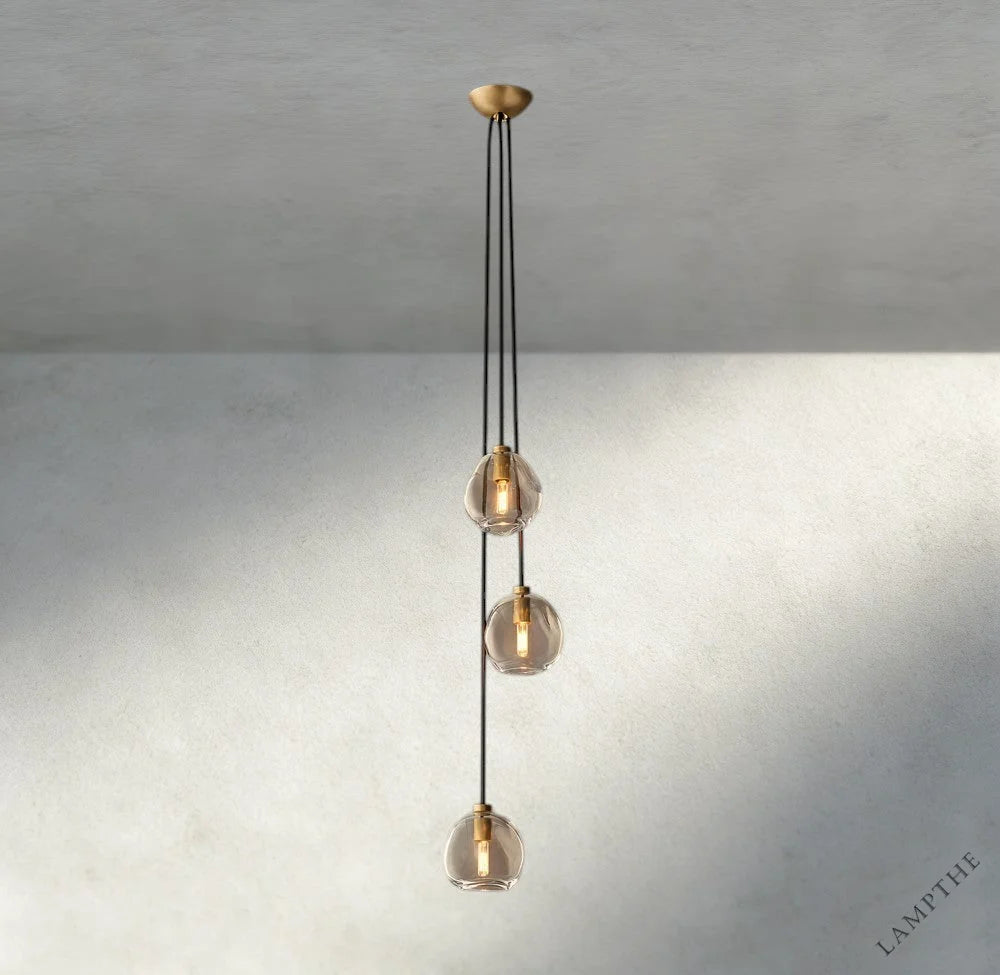 Bubble Clear Glass Cascade Pendant