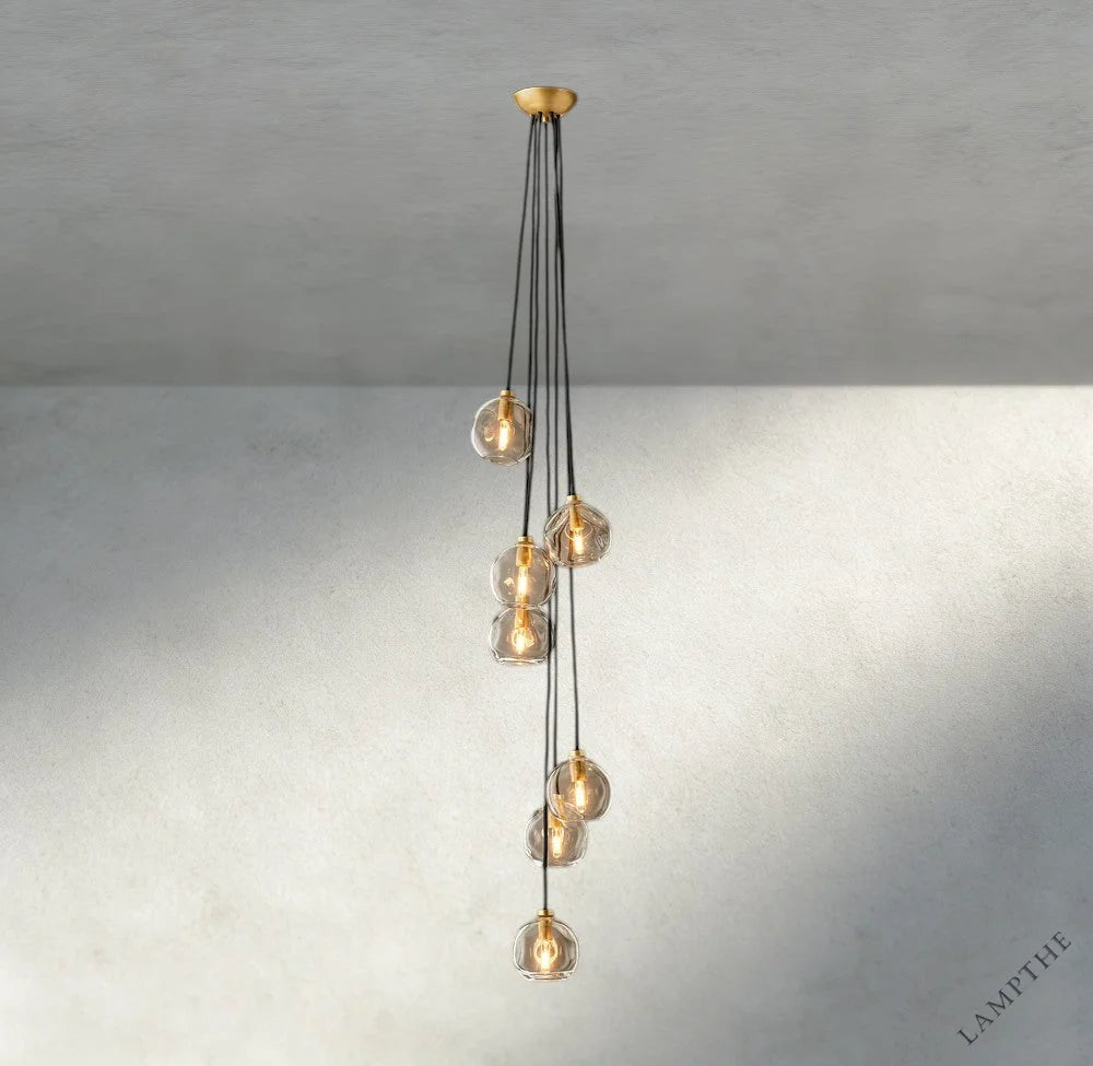 Bubble Clear Glass Cascade Pendant
