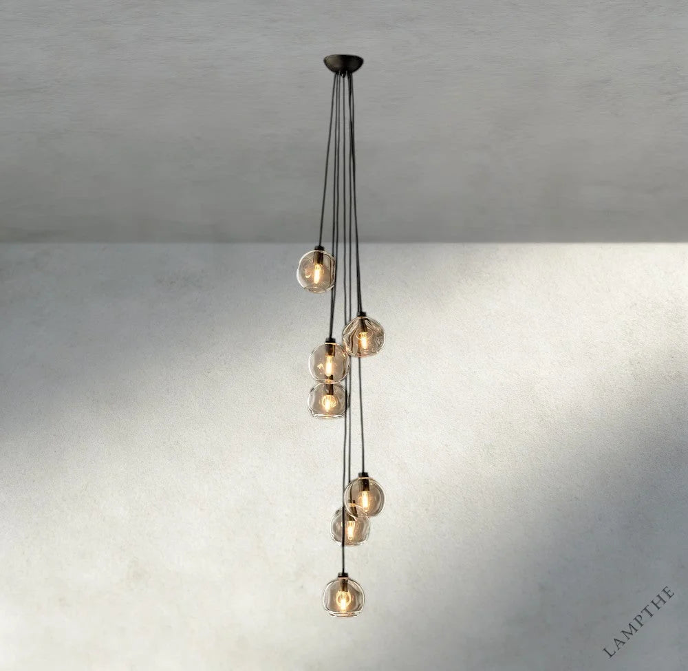 Bubble Clear Glass Cascade Pendant