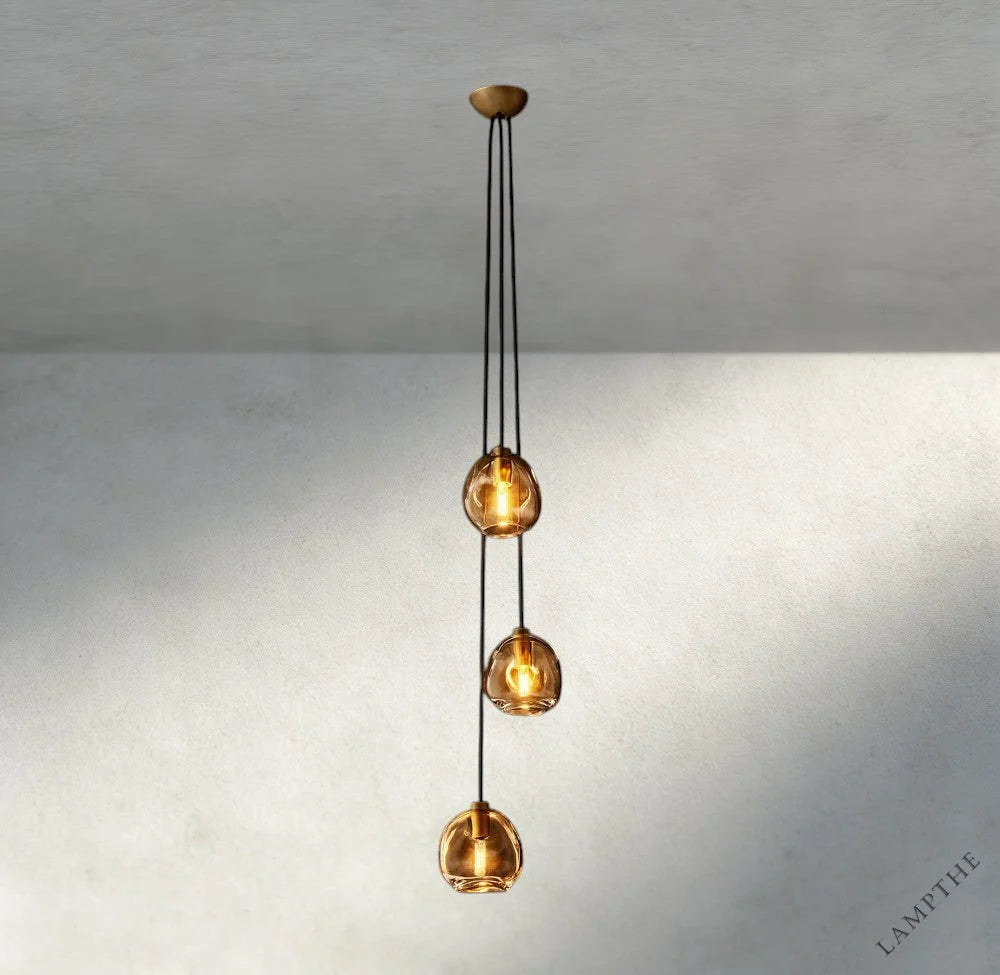 Bubble Smoke Glass Cascade Pendant