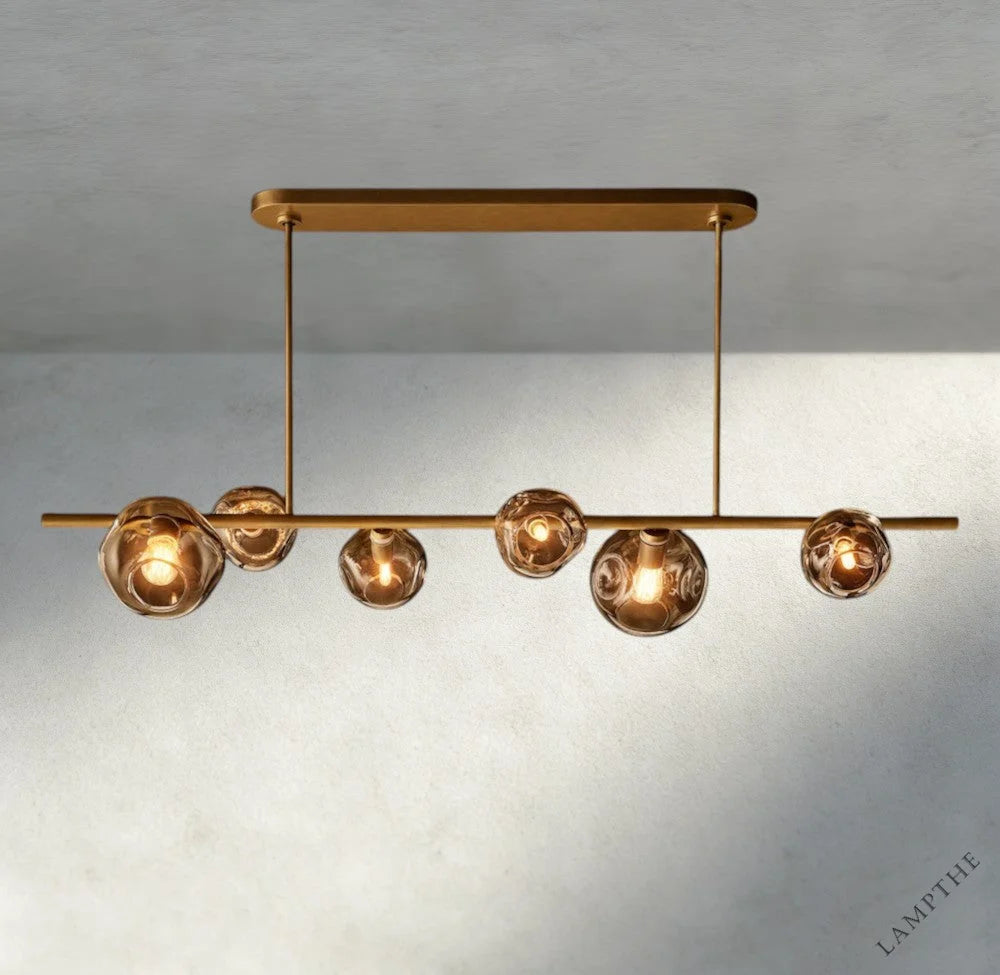 Bubble Smoke Glass Linear Chandelier