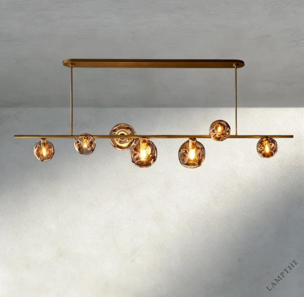 Bubble Smoke Glass Linear Chandelier