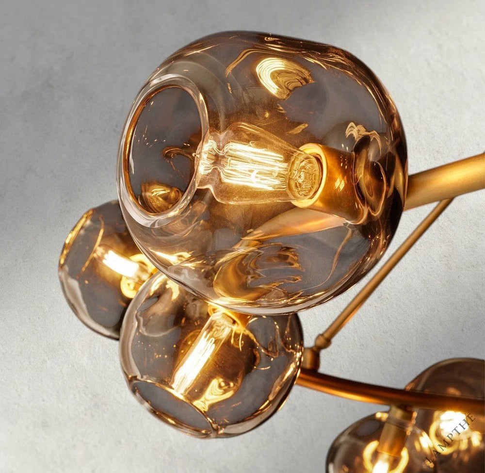 Bubble Smoke Glass Round Chandelier