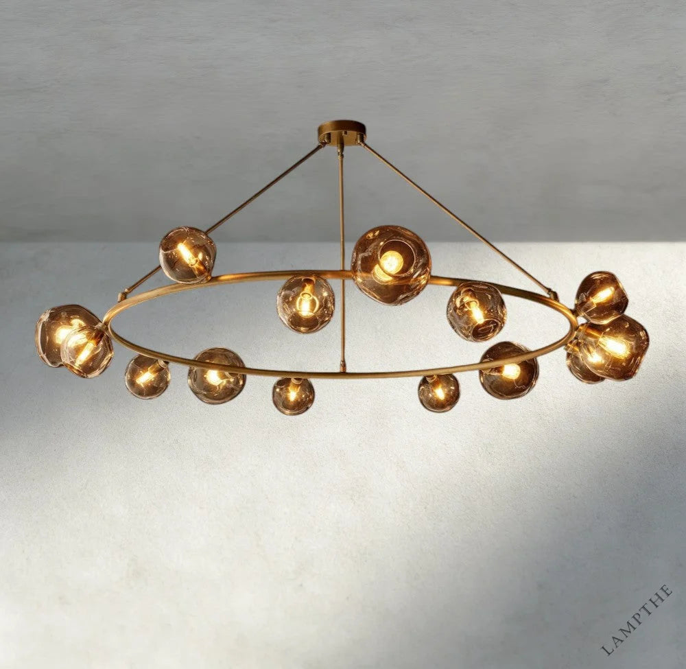 Bubble Smoke Glass Round Chandelier