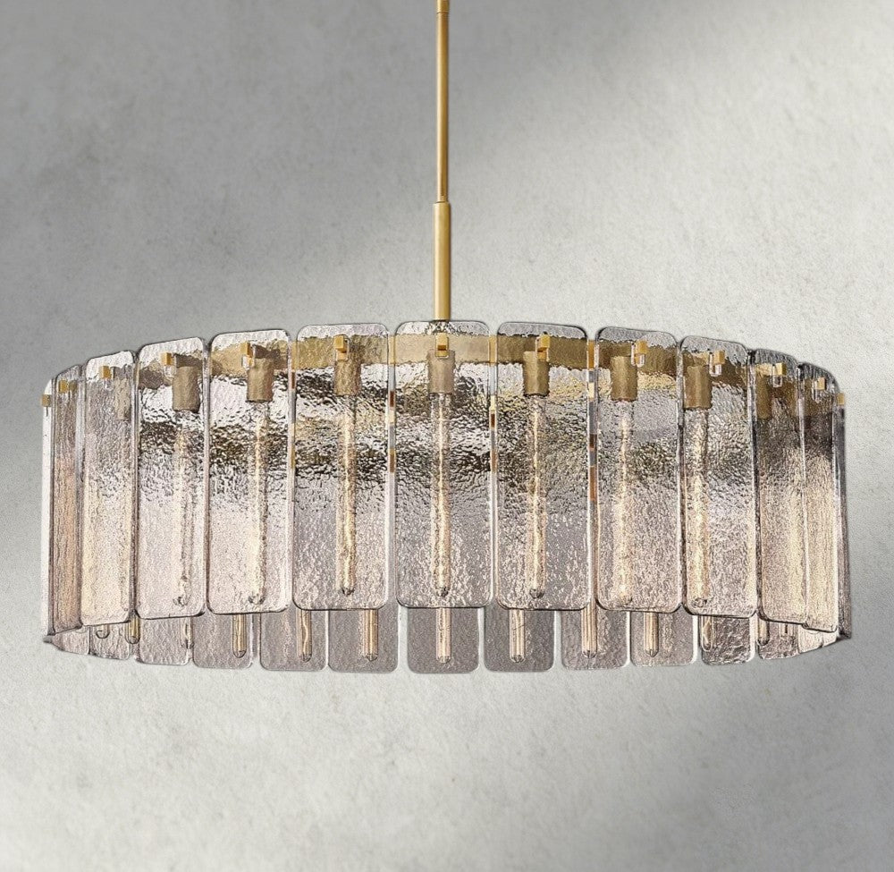 48" / Brass Calamette Glass Round Chandelier 36", 48", 60"
