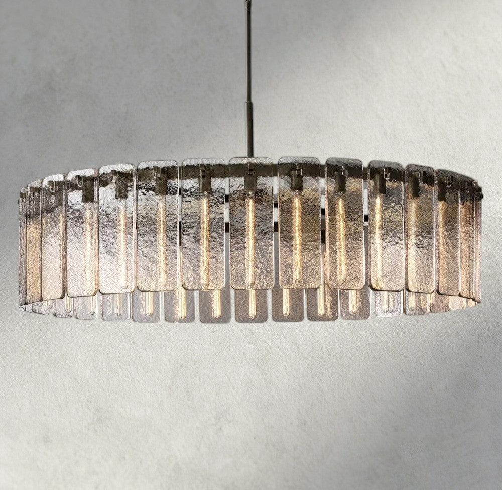 60" / Bronze Calamette Glass Round Chandelier 36", 48", 60"