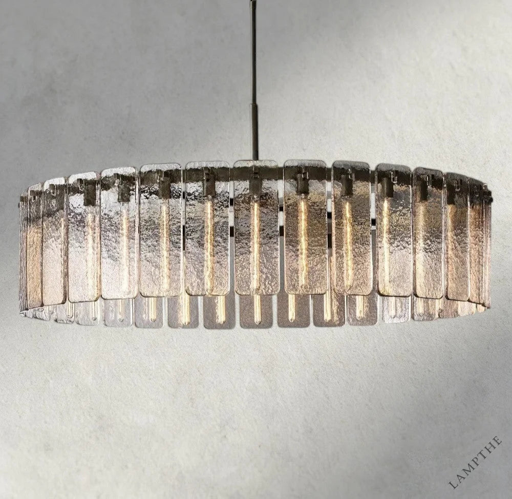 60" / Bronze Calamette Glass Round Chandelier 36", 48", 60"