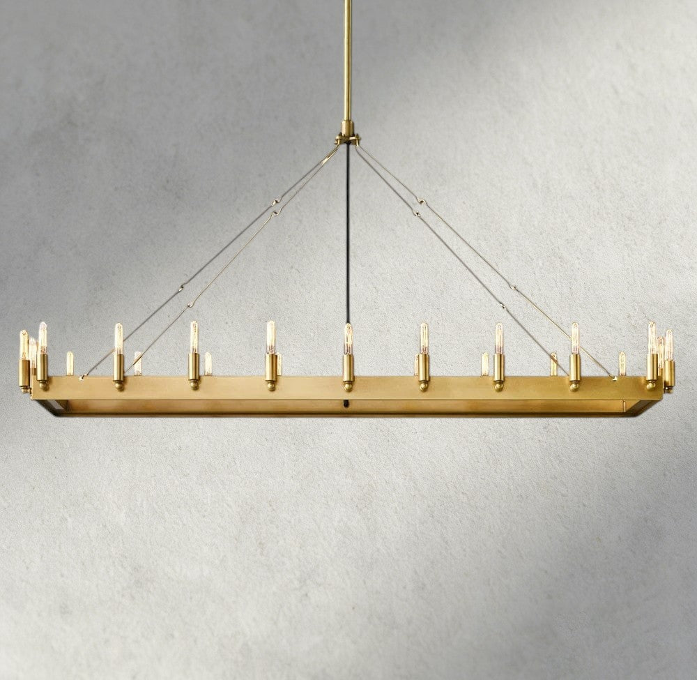 54" / Brass Camino Rectangular Outdoor Chandelier 41", 54"