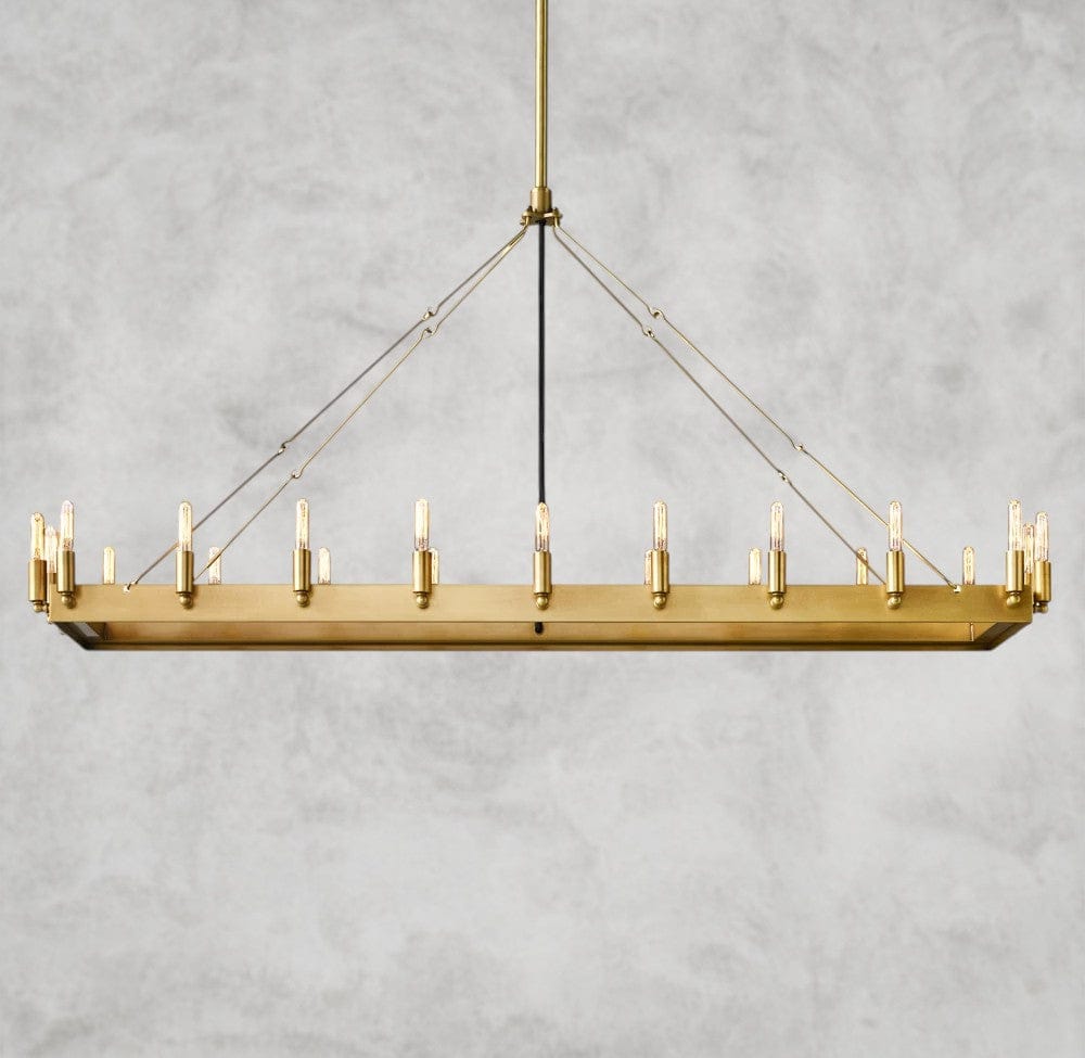 54" / Brass Camino Rectangular Outdoor Chandelier 41", 54"