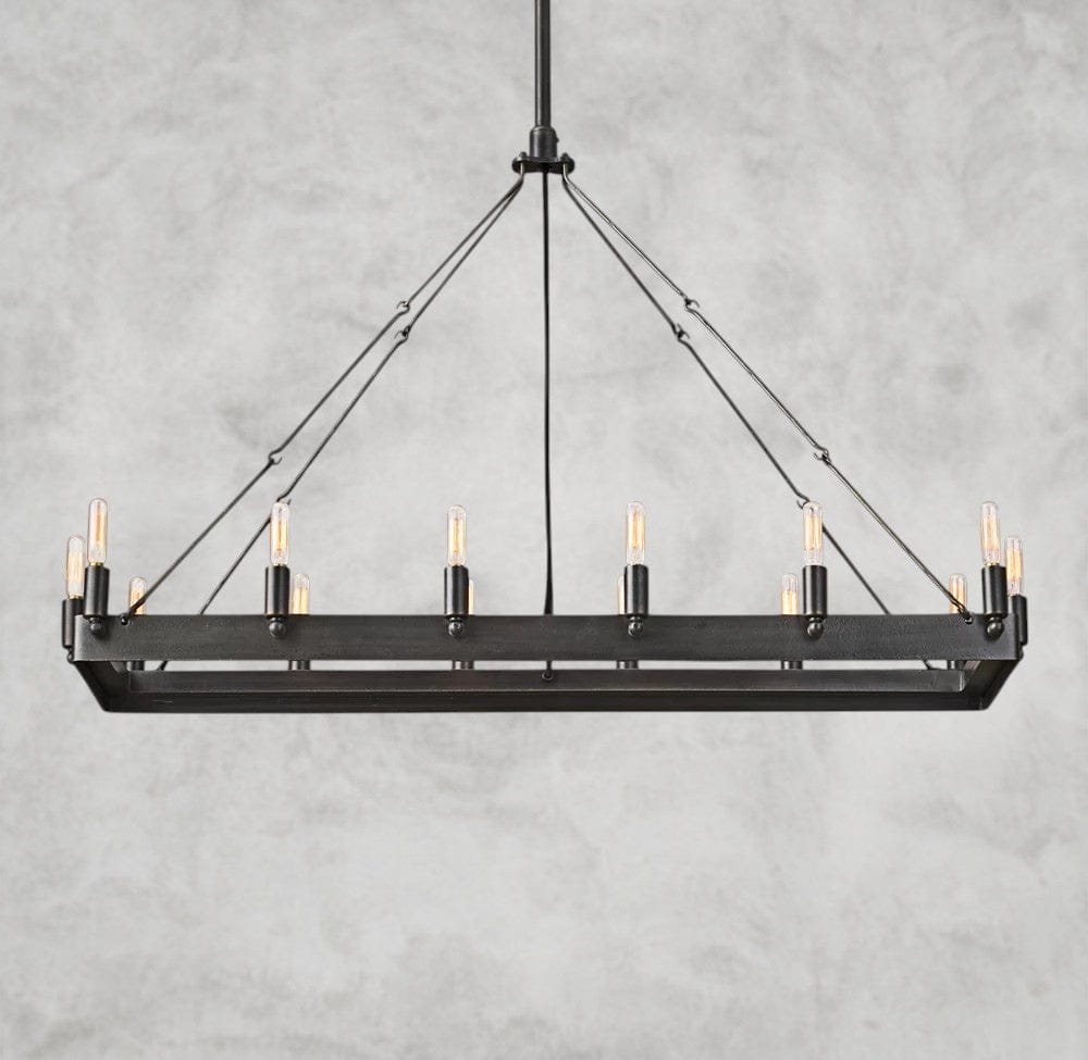 41" / Bronze Camino Rectangular Outdoor Chandelier 41", 54"