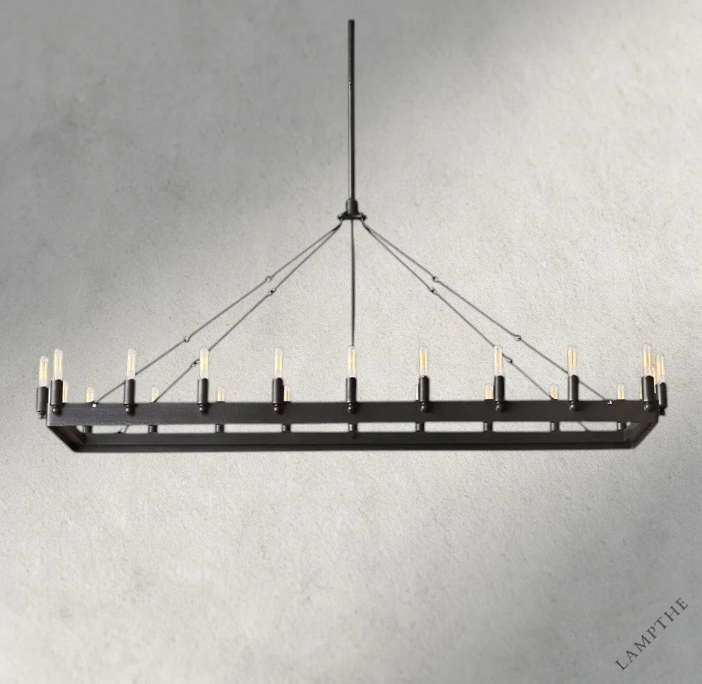54" / Bronze Camino Rectangular Outdoor Chandelier 41", 54"