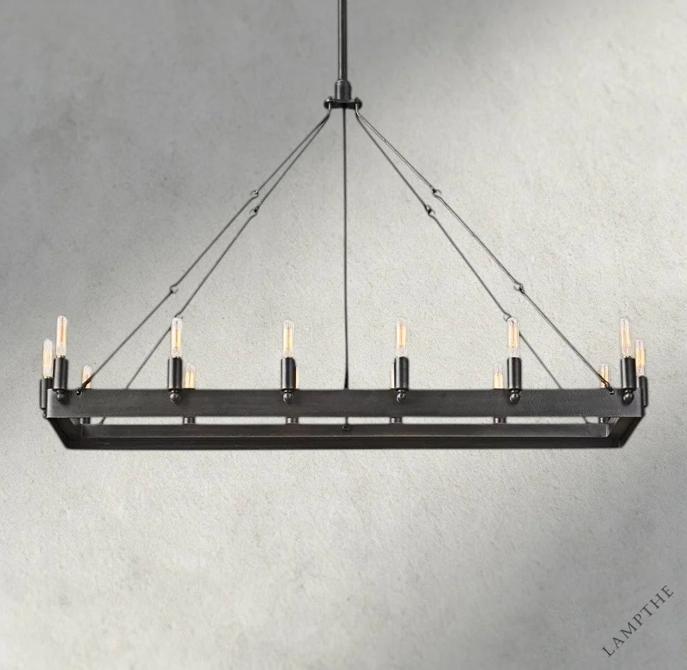 41" / Bronze Camino Rectangular Outdoor Chandelier 41", 54"