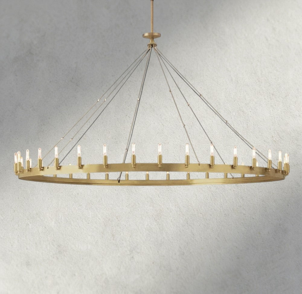 73" / Brass Camino Round Outdoor Chandelier 26", 38", 50", 63", 73"