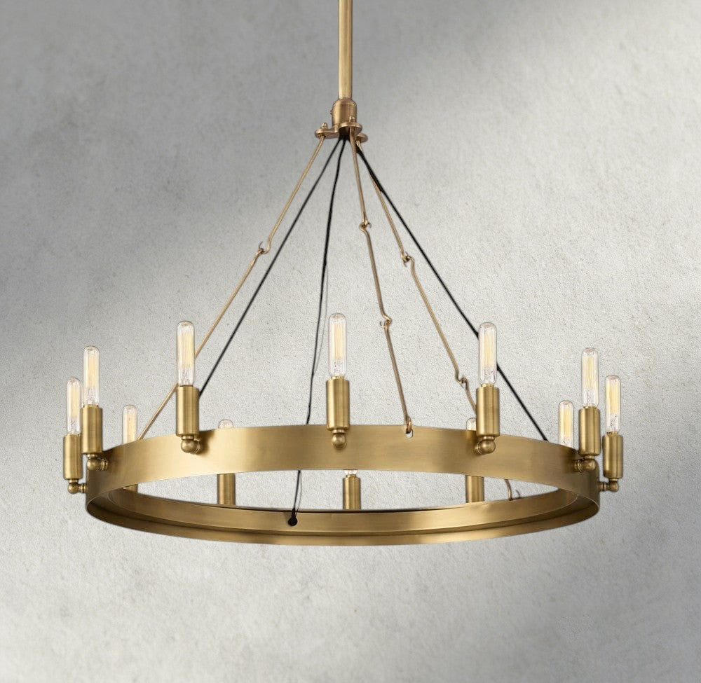26" / Brass Camino Round Outdoor Chandelier 26", 38", 50", 63", 73"