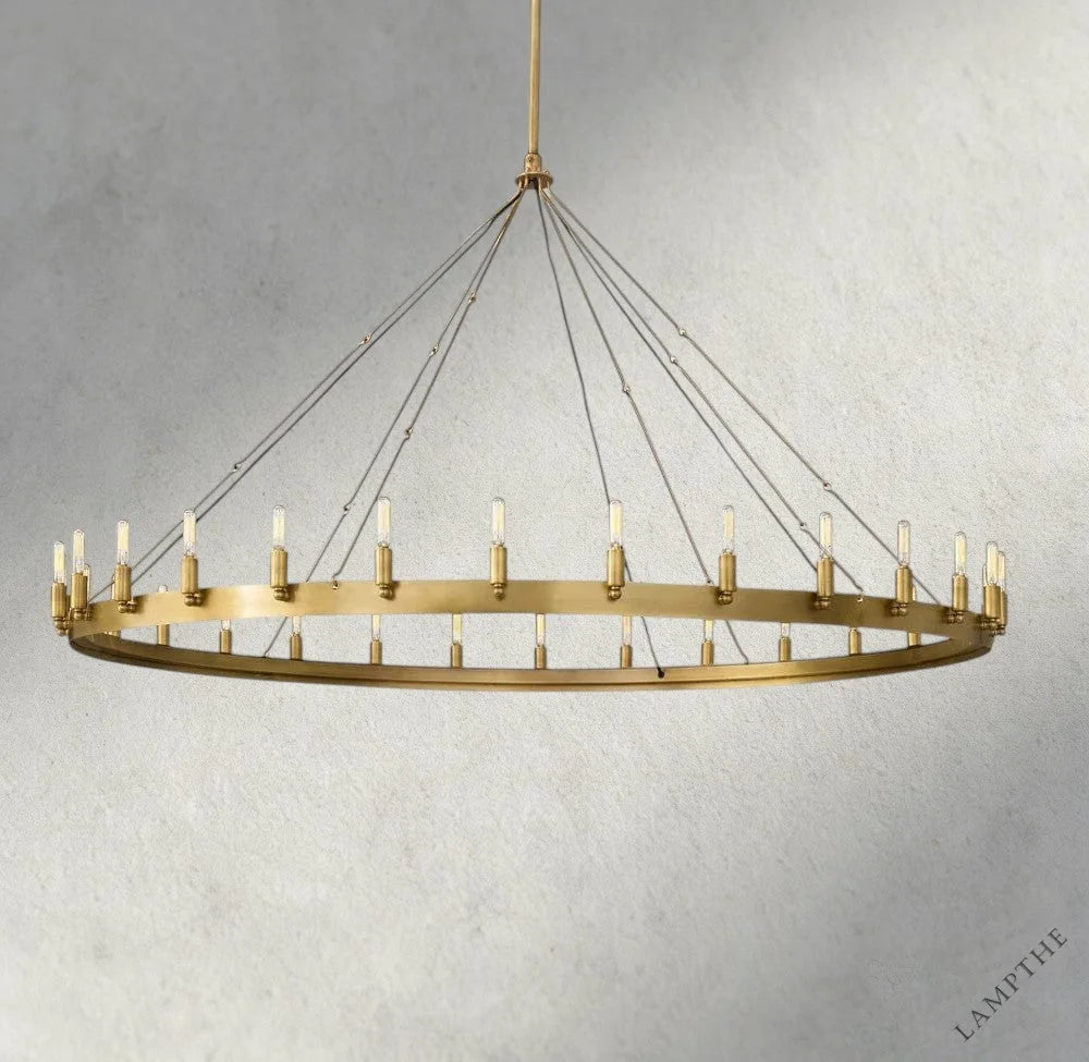 63" / Brass Camino Round Outdoor Chandelier 26", 38", 50", 63", 73"