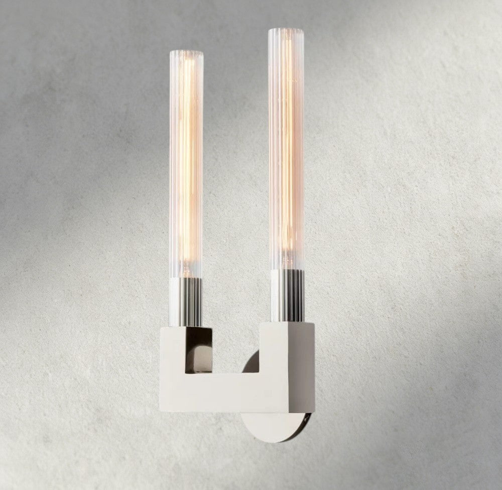 Nickle Cannele Double Sconce