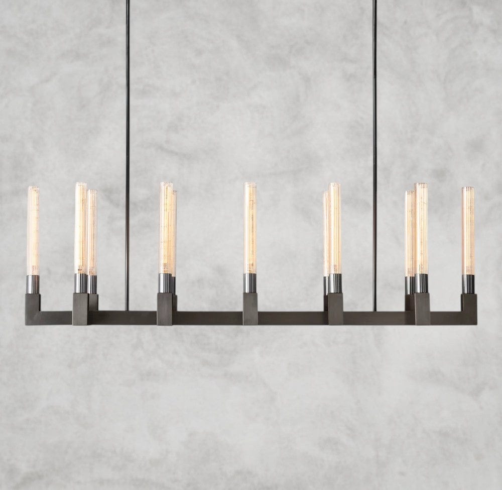 55" / Bronze Cannele Linear Chandelier 55", 67"
