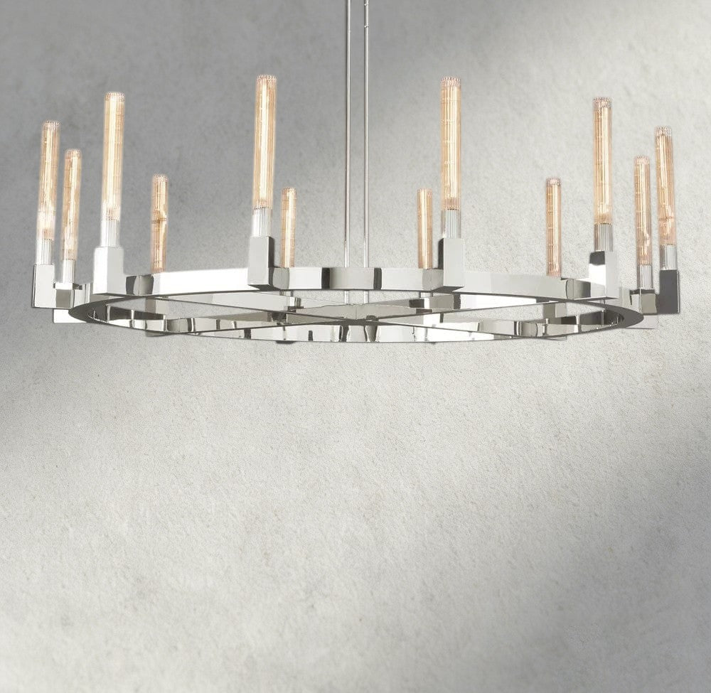 60" / Nickle CANNELE ROUND CHANDELIER 36", 48", 60", 72"