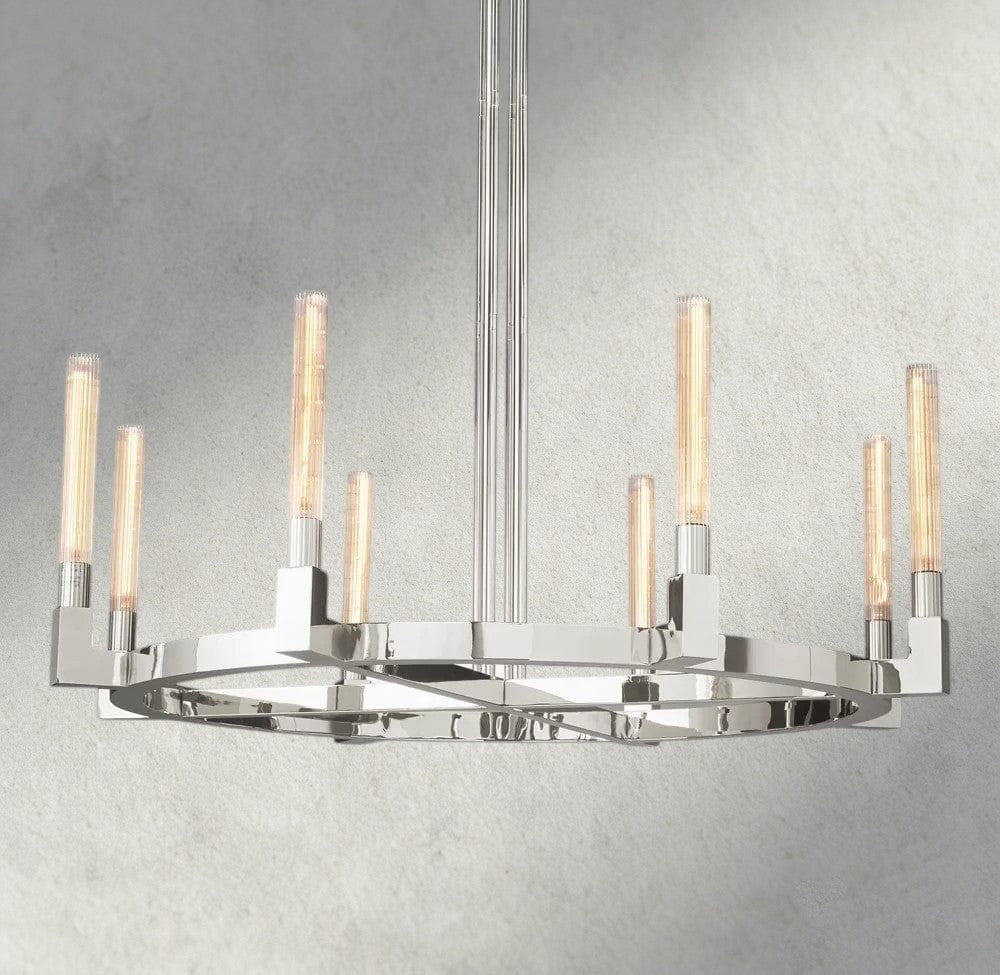 48" / Nickle CANNELE ROUND CHANDELIER 36", 48", 60", 72"