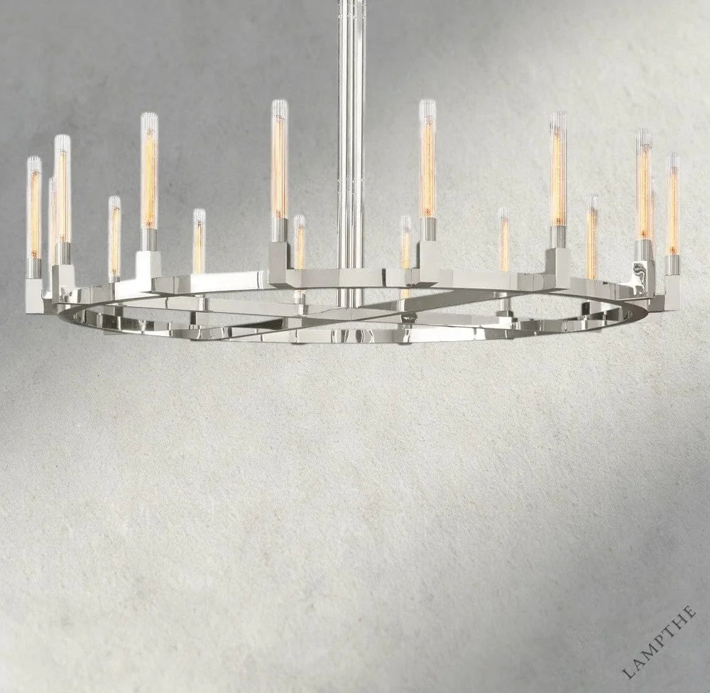 72" / Nickle CANNELE ROUND CHANDELIER 36", 48", 60", 72"