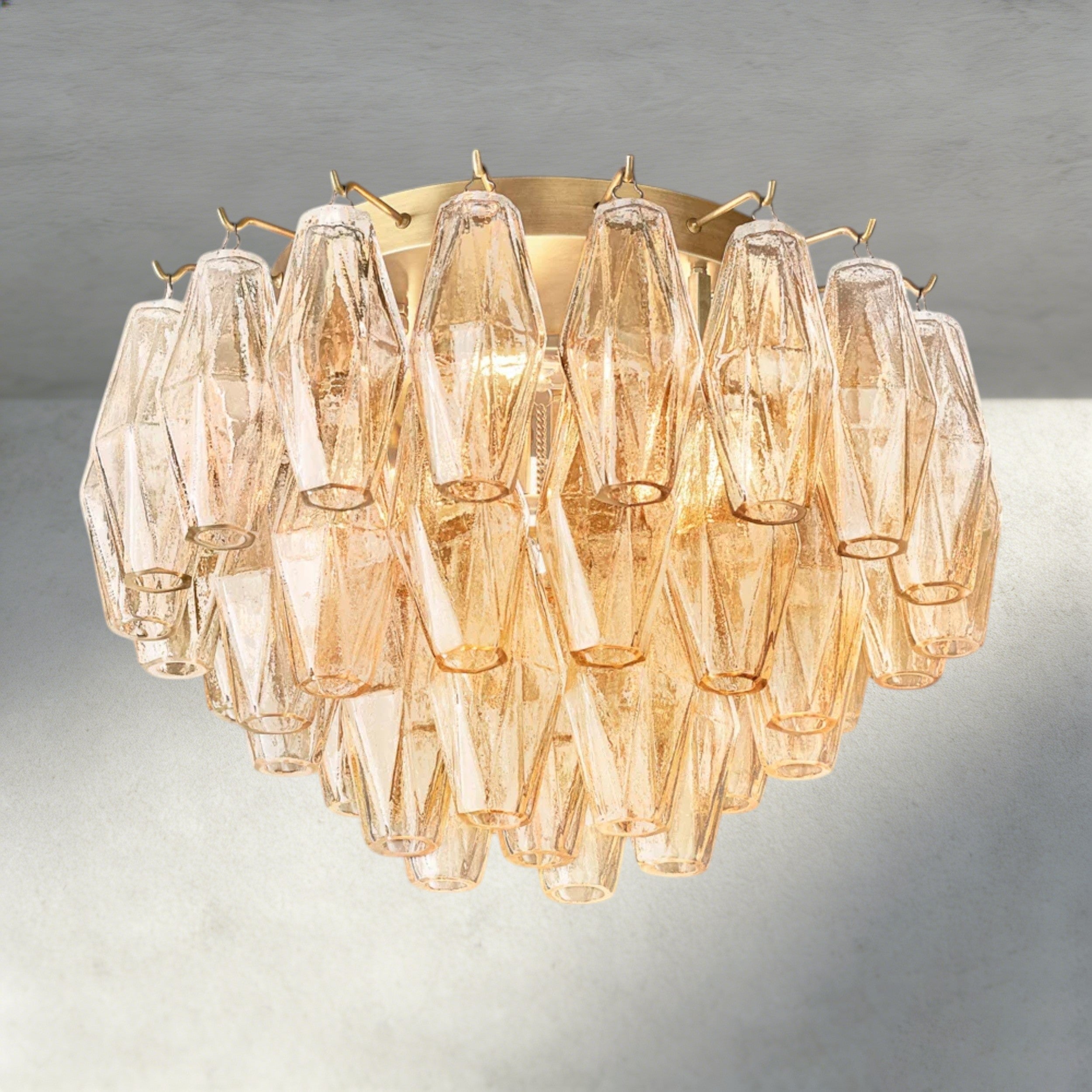 17" / Brass / Clear Chiara Clear/ Smoke Glass Flushmount 17", 22"