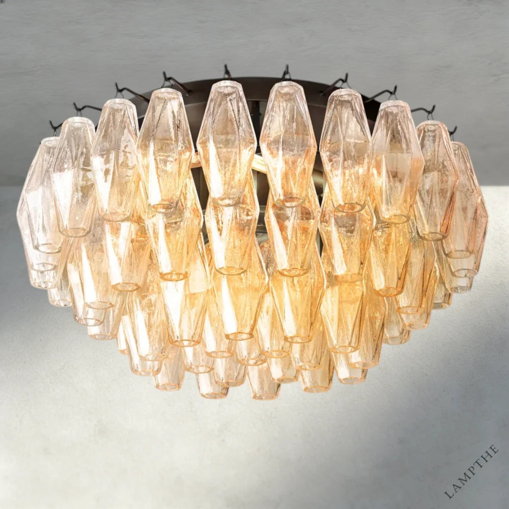 22" / Bronze / Clear Chiara Clear/ Smoke Glass Flushmount 17", 22"
