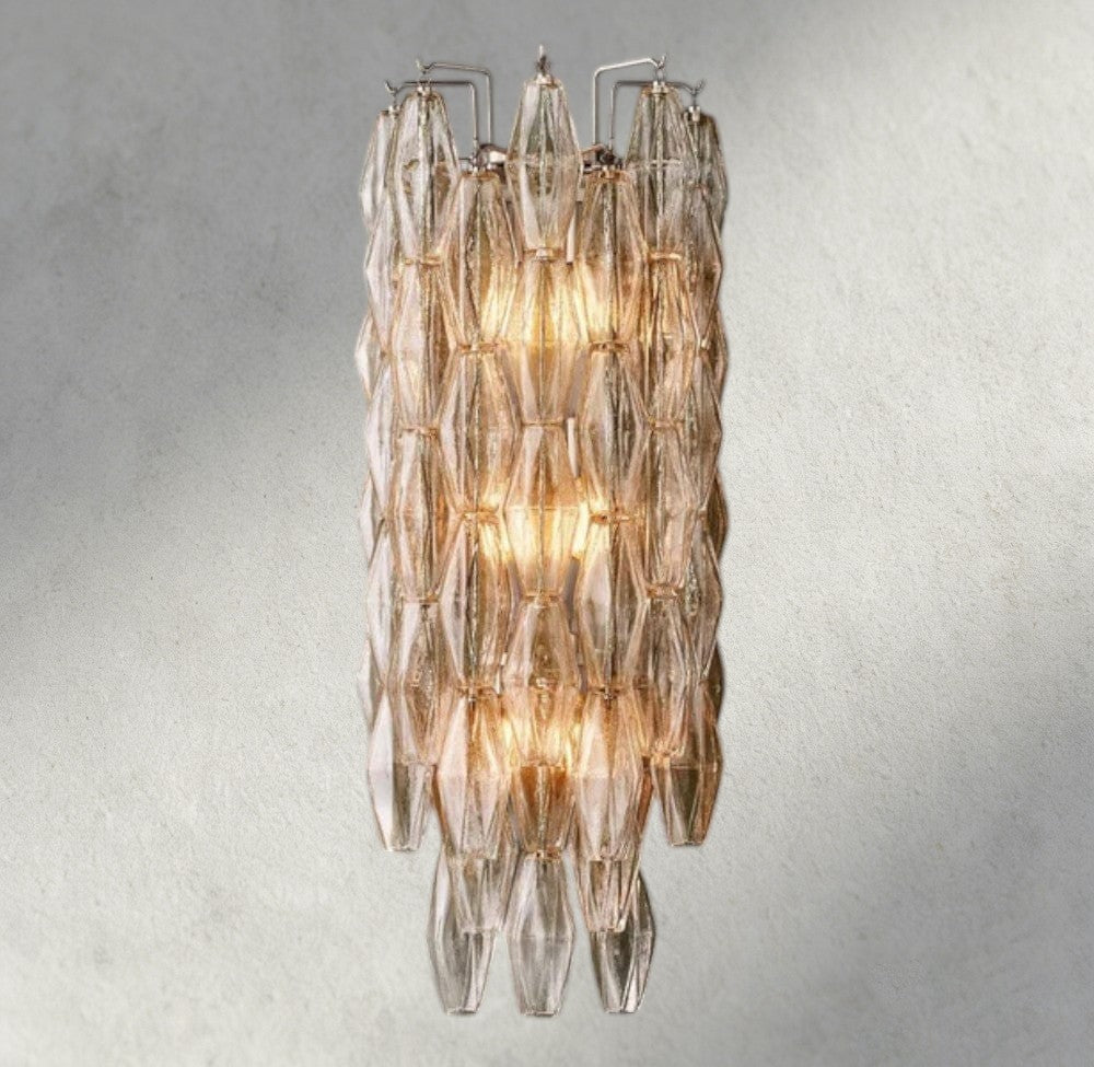 Clear / Nickle CHIARA CLEAR/ SMOKE GLASS GRAND SCONCE 30"