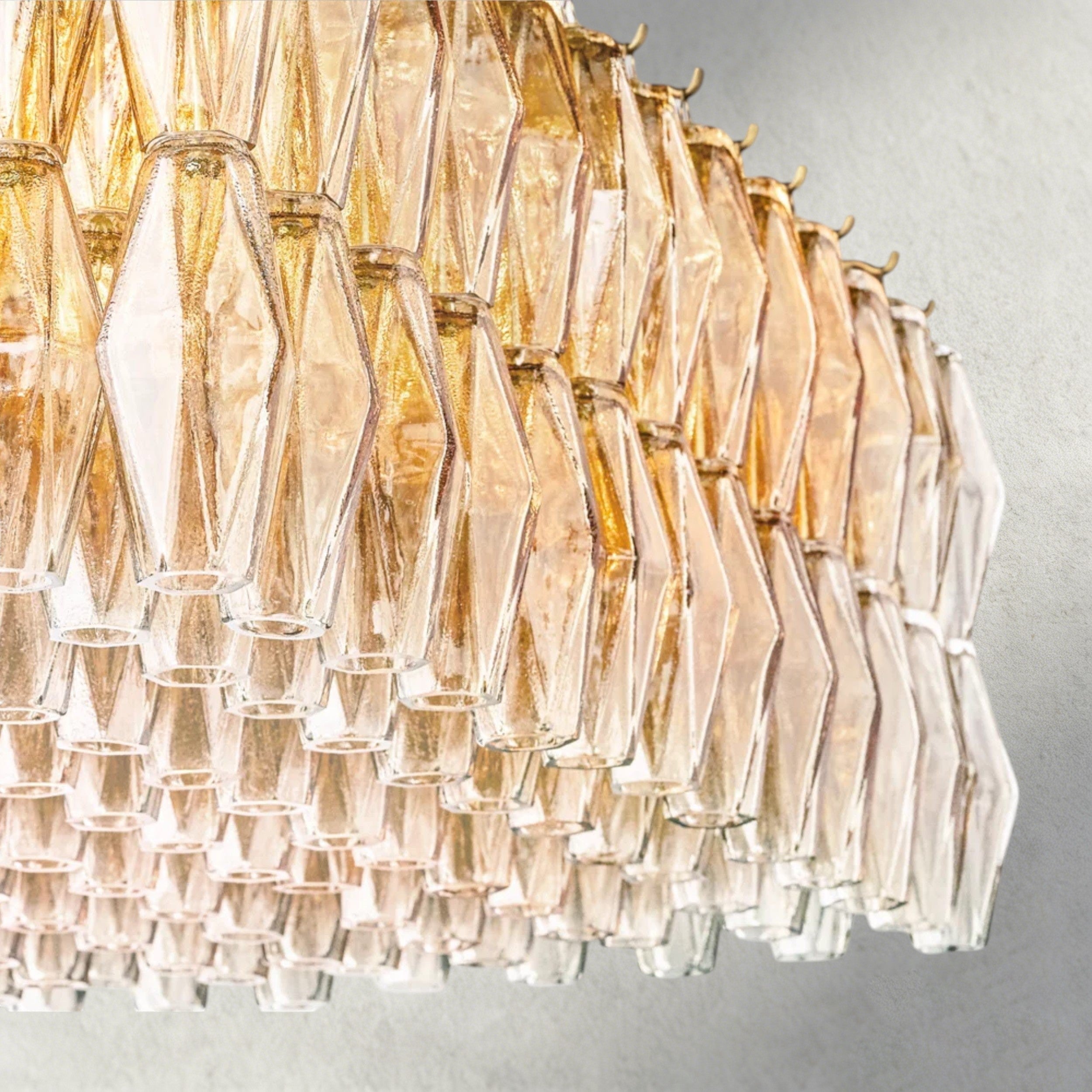 CHIARA CLEAR/ SMOKE GLASS RECTANGULAR CHANDELIER 54", 74"