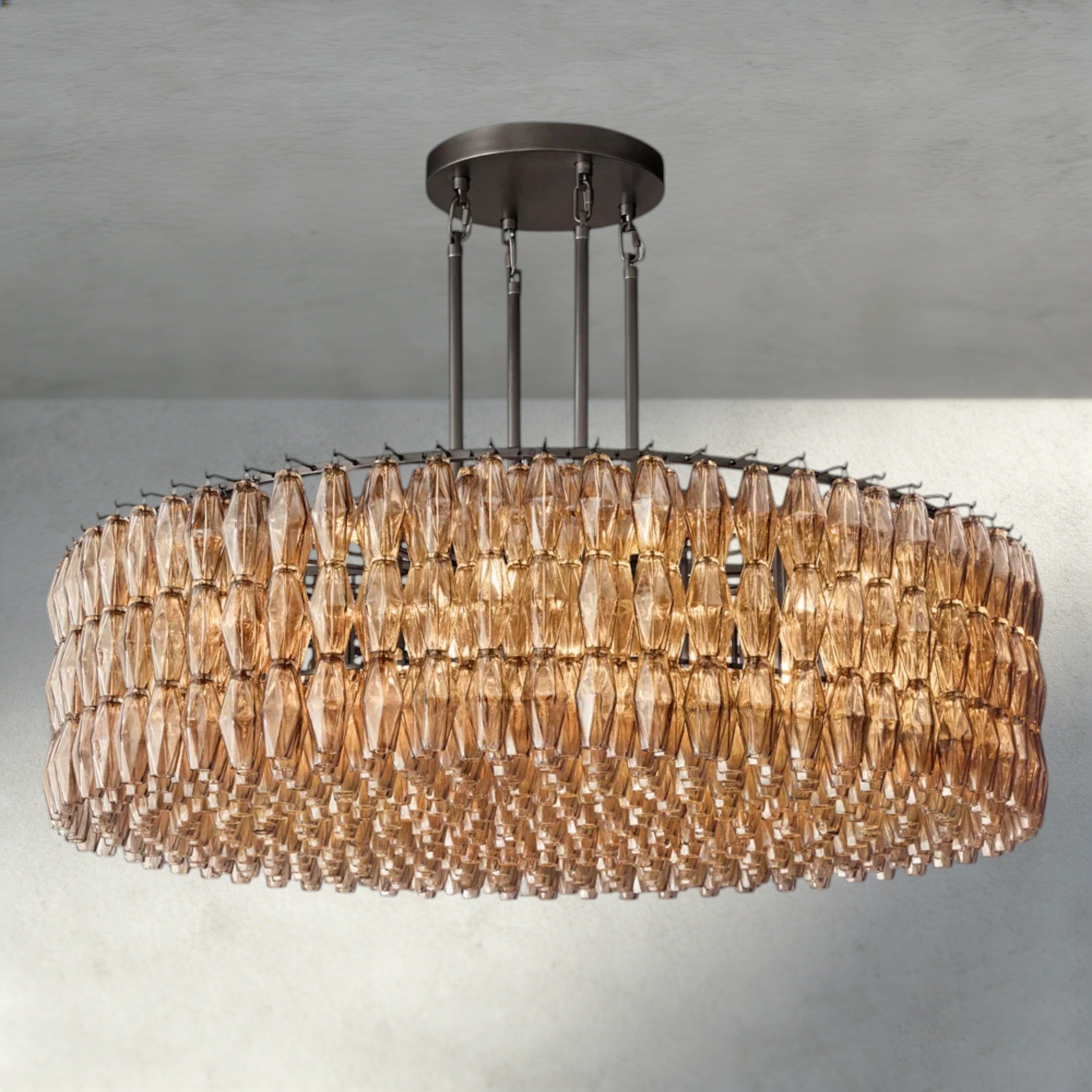 62" / Smoke / Bronze CHIARA CLEAR/ SMOKE GLASS ROUND CHANDELIER 37", 47", 62"