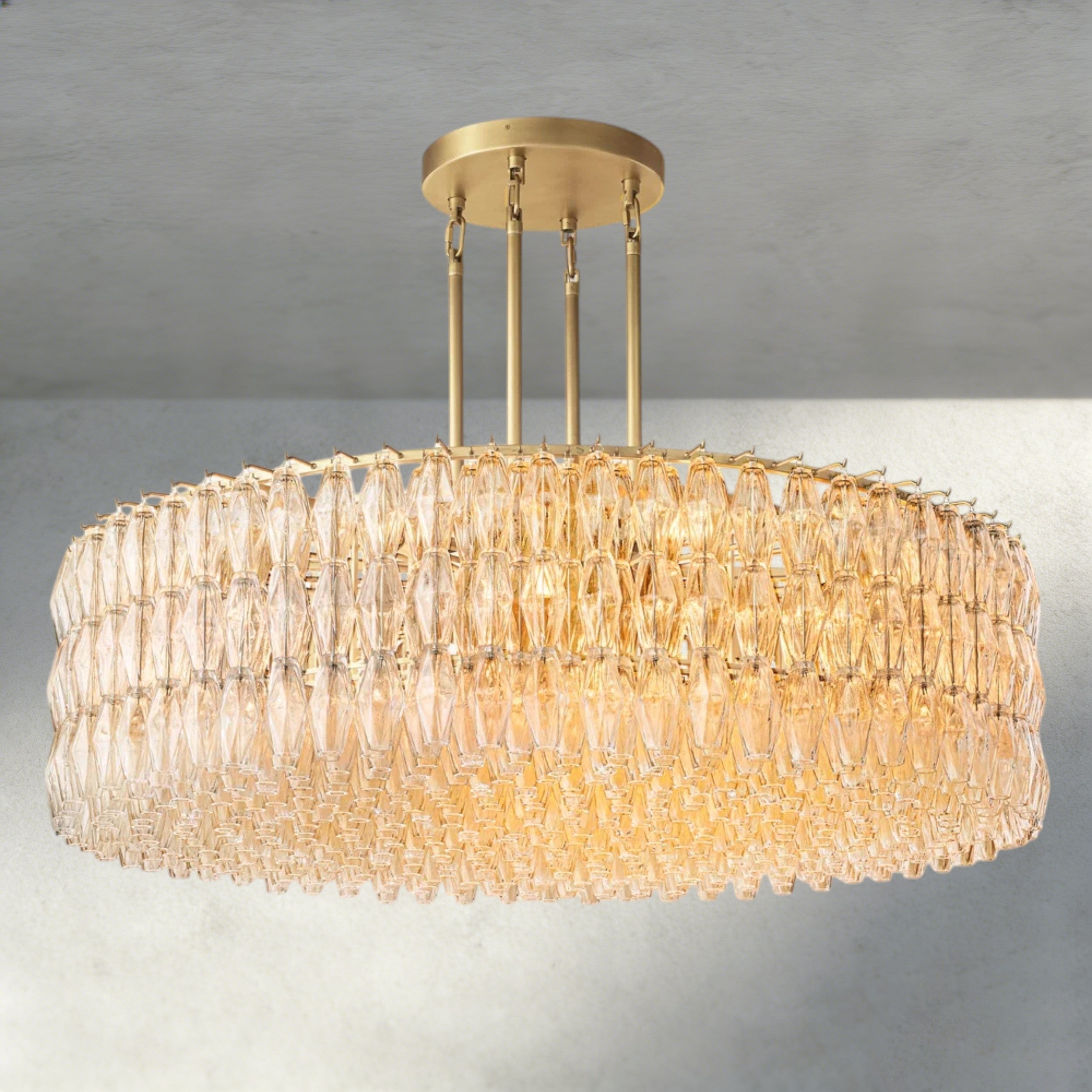 62" / Clear / Brass CHIARA CLEAR/ SMOKE GLASS ROUND CHANDELIER 37", 47", 62"