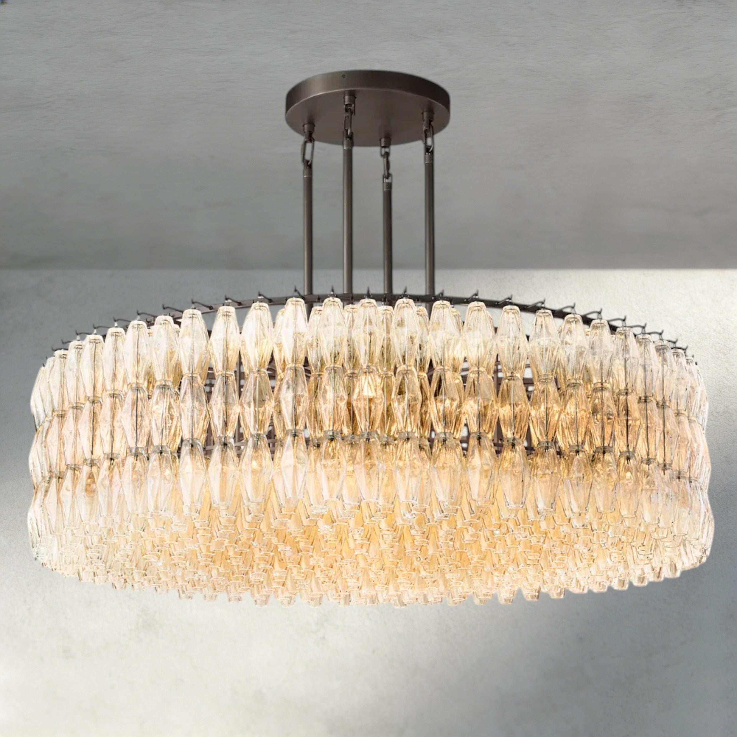 62" / Clear / Bronze CHIARA CLEAR/ SMOKE GLASS ROUND CHANDELIER 37", 47", 62"