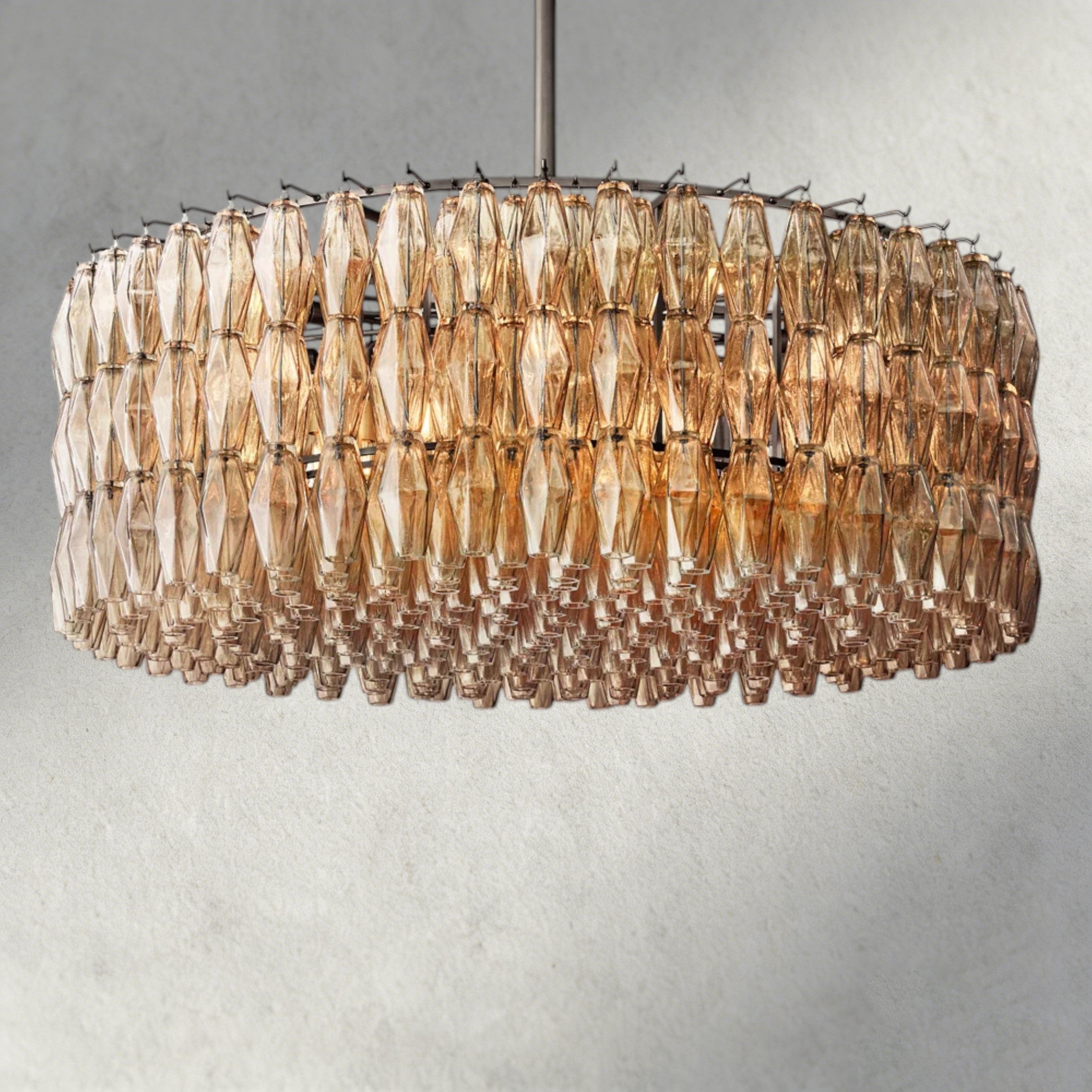 47" / Smoke / Bronze CHIARA CLEAR/ SMOKE GLASS ROUND CHANDELIER 37", 47", 62"