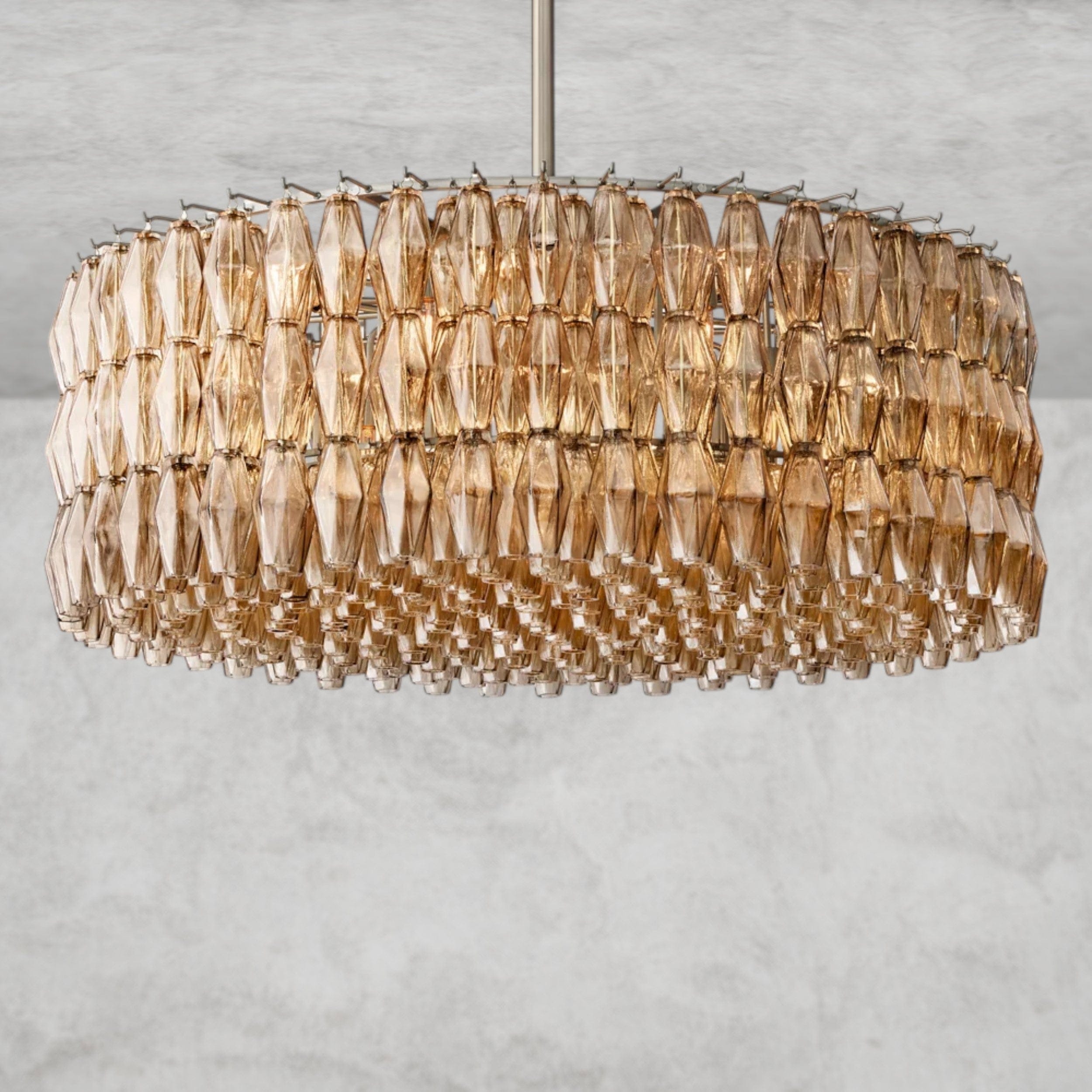 47" / Smoke / Nickle CHIARA CLEAR/ SMOKE GLASS ROUND CHANDELIER 37", 47", 62"