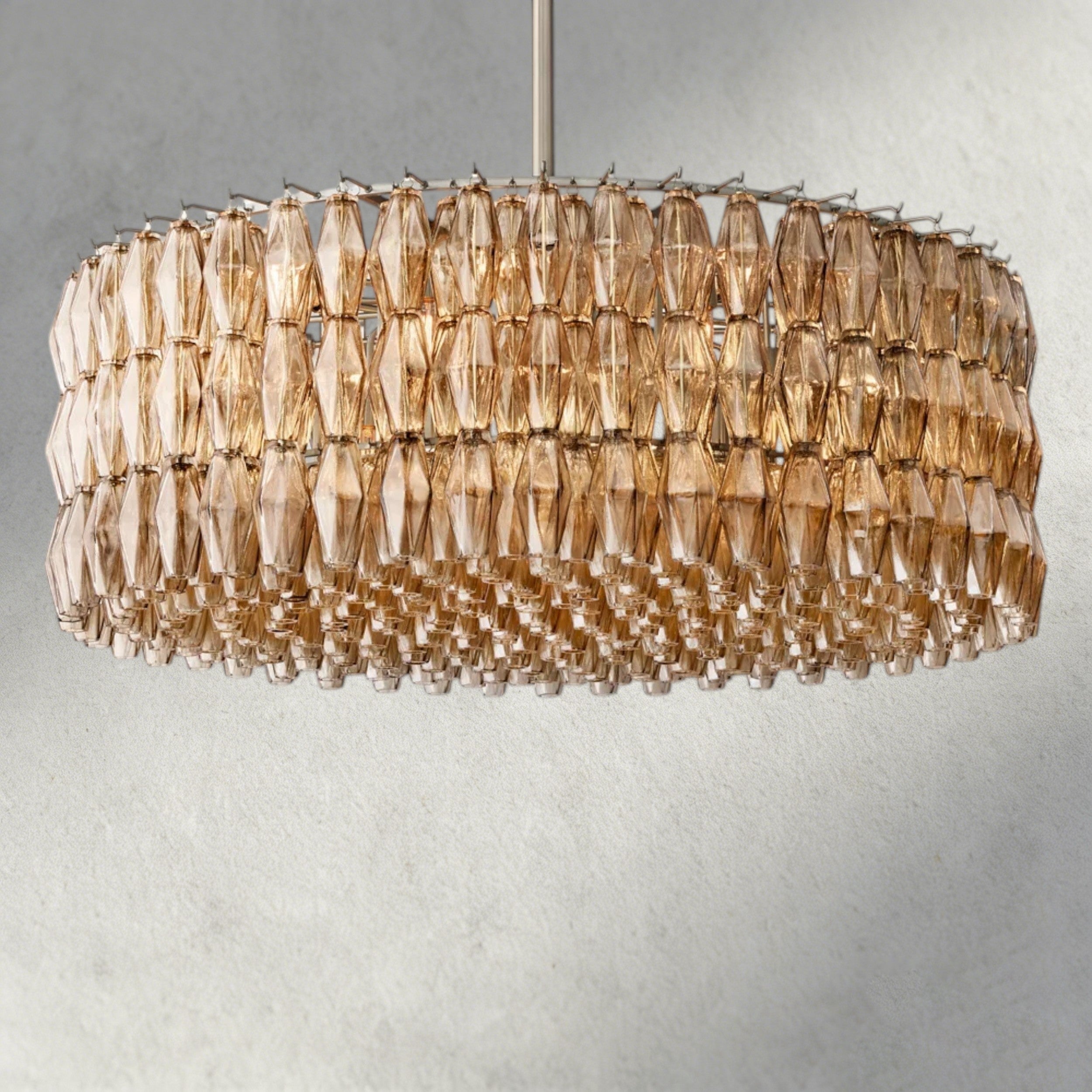 47" / Smoke / Nickle CHIARA CLEAR/ SMOKE GLASS ROUND CHANDELIER 37", 47", 62"